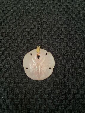 Faux Mother of Pearl Sand Dollar Pendant - Pink Shell
